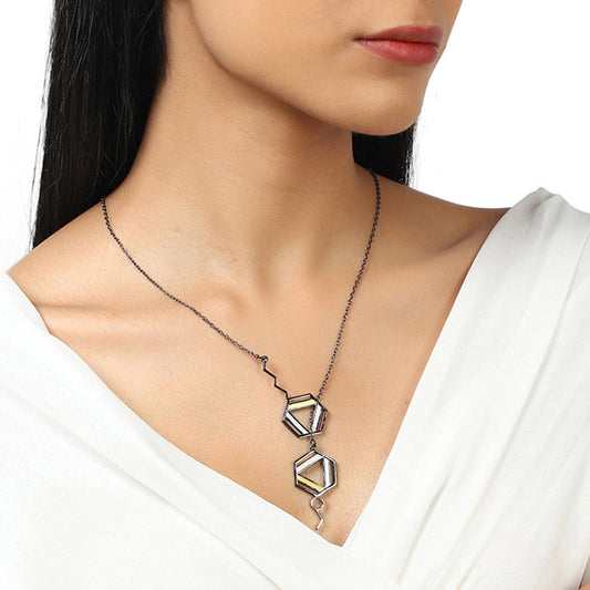Benzene Black Rhodium Brass Necklaces