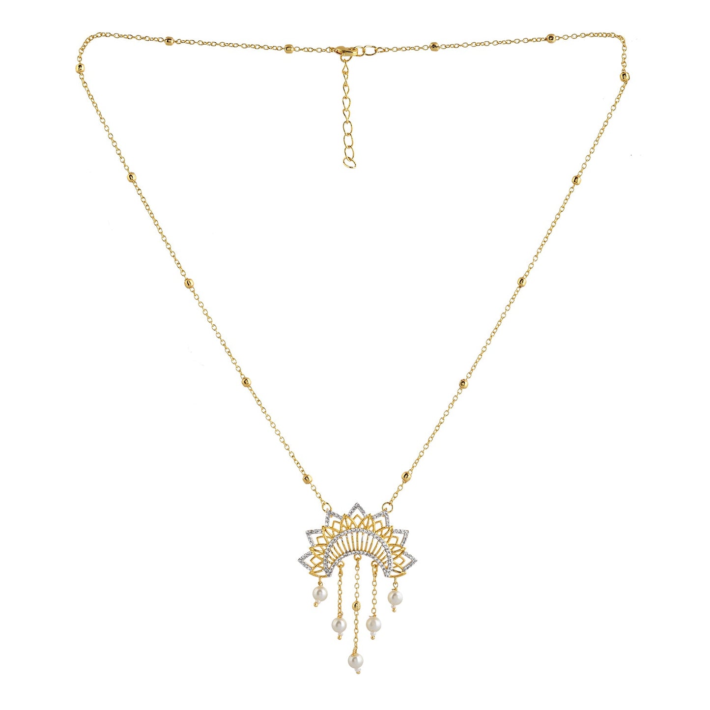 Alpana Sunburst Elegance Pearl Drop Pendant