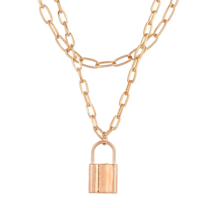 Lock 'N' Chain Gold Plated Necklace