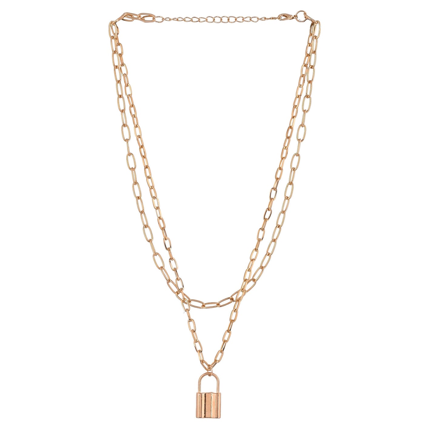 Lock 'N' Chain Gold Plated Necklace