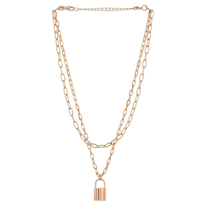 Lock 'N' Chain Gold Plated Necklace