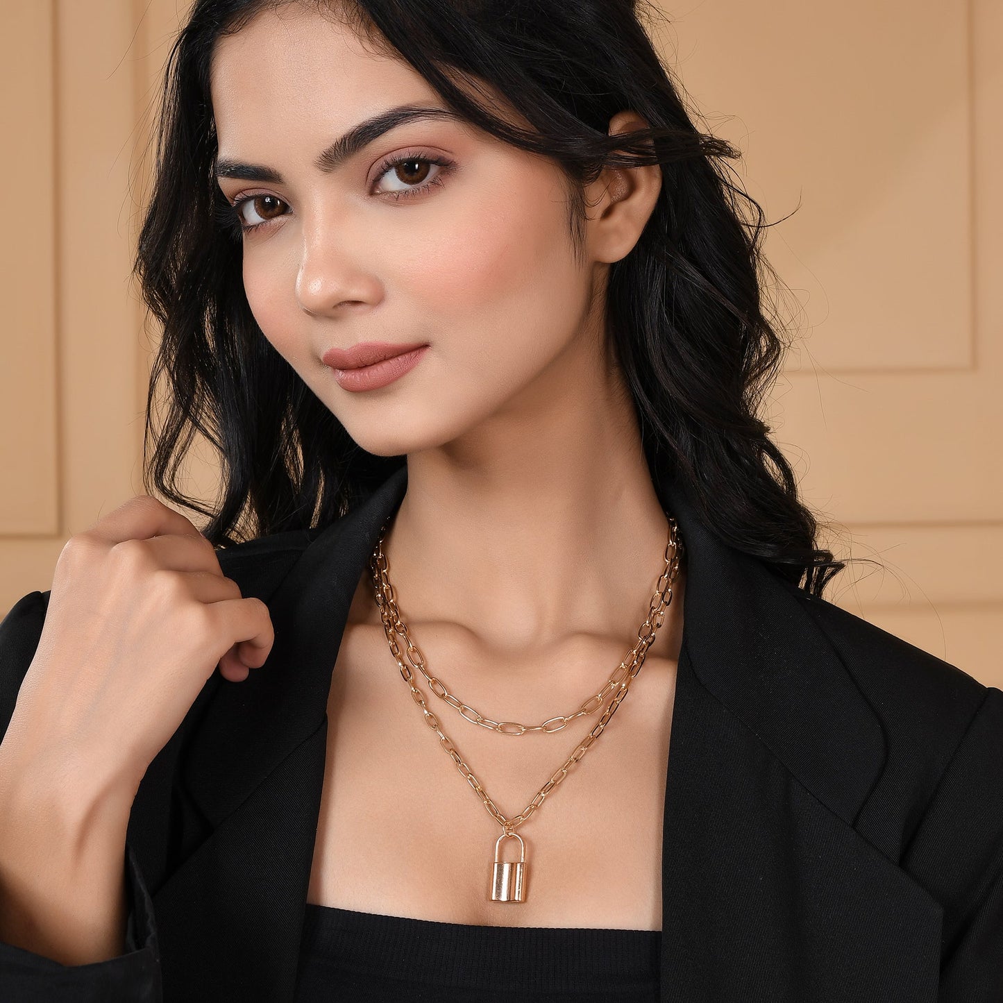 Lock 'N' Chain Gold Plated Necklace