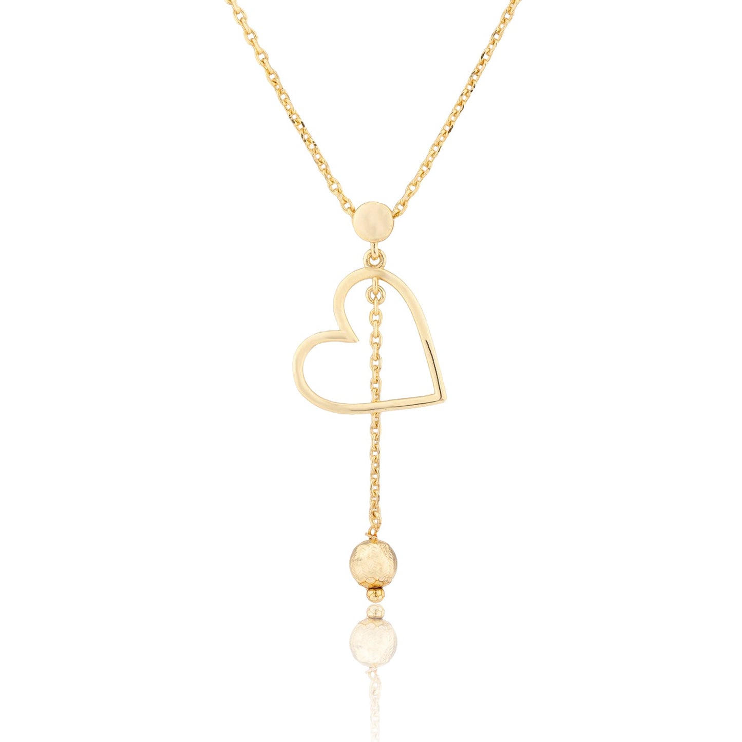 Valentine's Day Golden Drop of Love Sterling Silver Pendant
