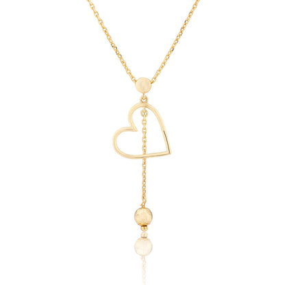 Valentine's Day Golden Drop of Love Sterling Silver Pendant