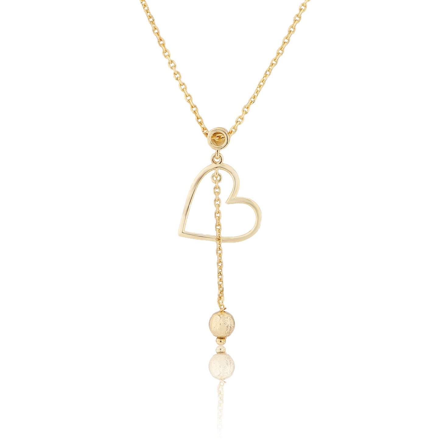 Valentine's Day Golden Drop of Love Sterling Silver Pendant