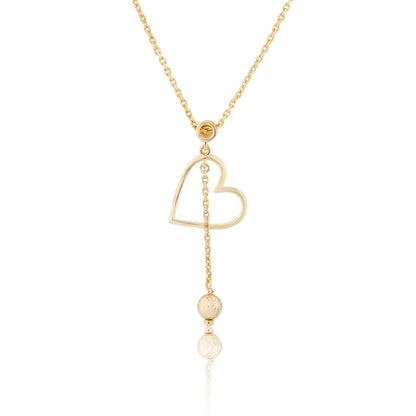 Valentine's Day Golden Drop of Love Sterling Silver Pendant