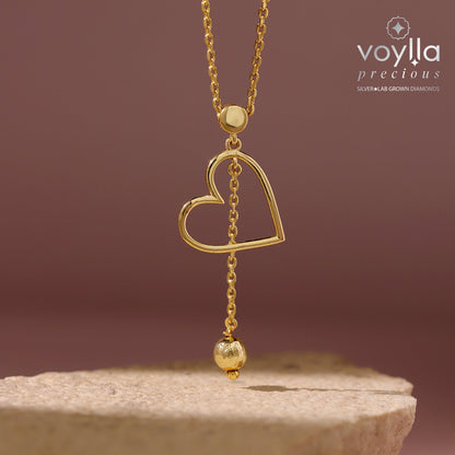 Valentine's Day Golden Drop of Love Sterling Silver Pendant