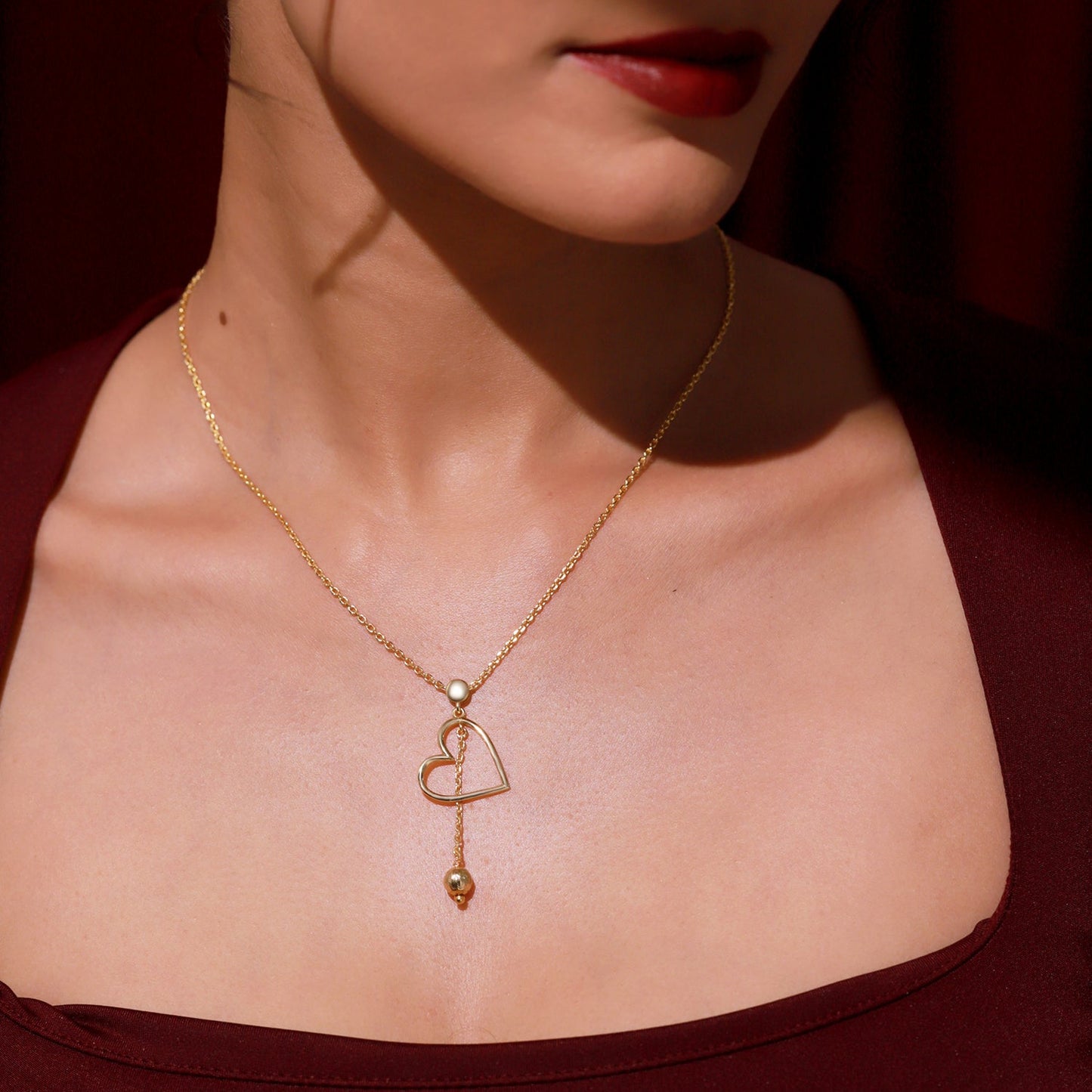Valentine's Day Golden Drop of Love Sterling Silver Pendant