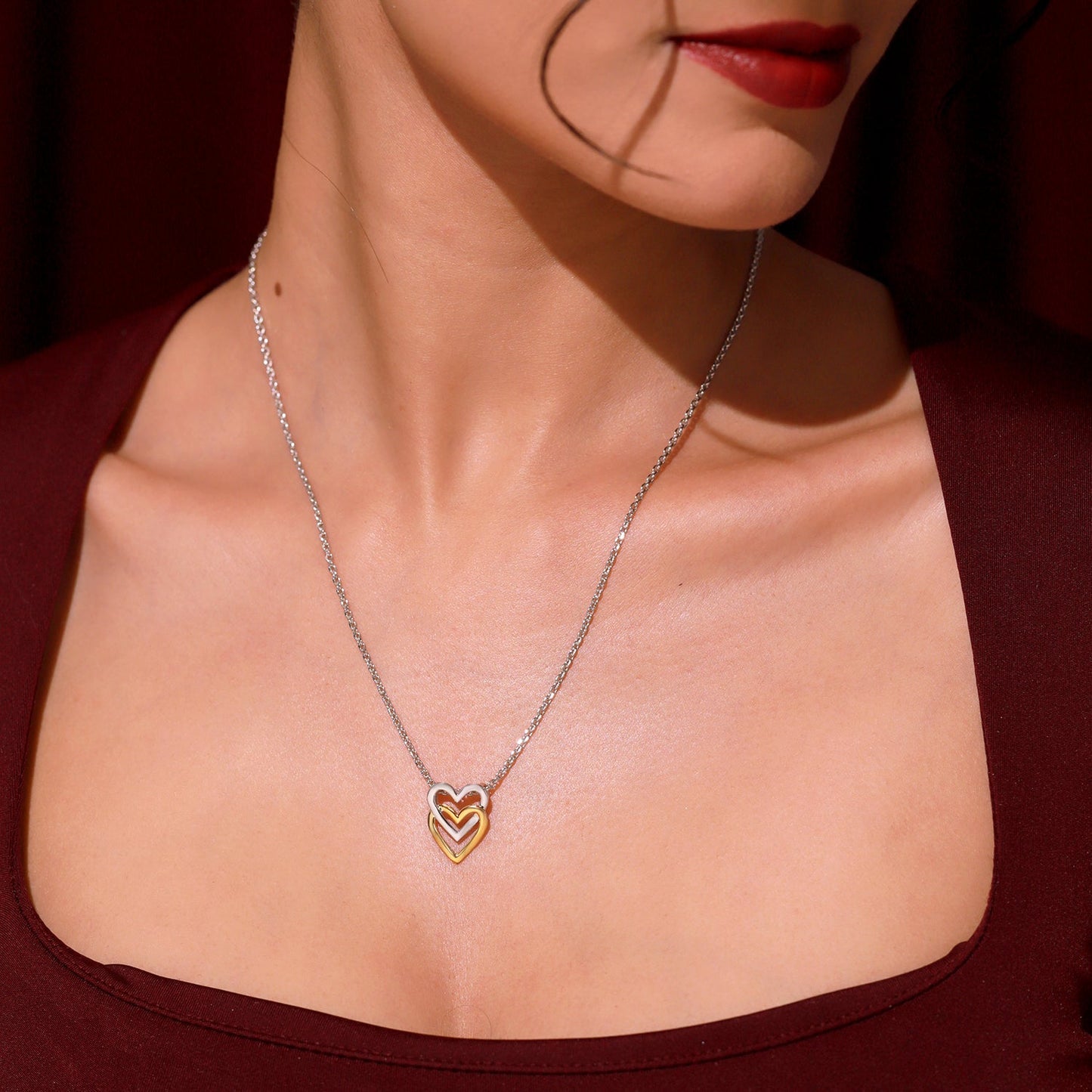 Valentine's Day Two Souls One Heart Sterling Silver Pendant