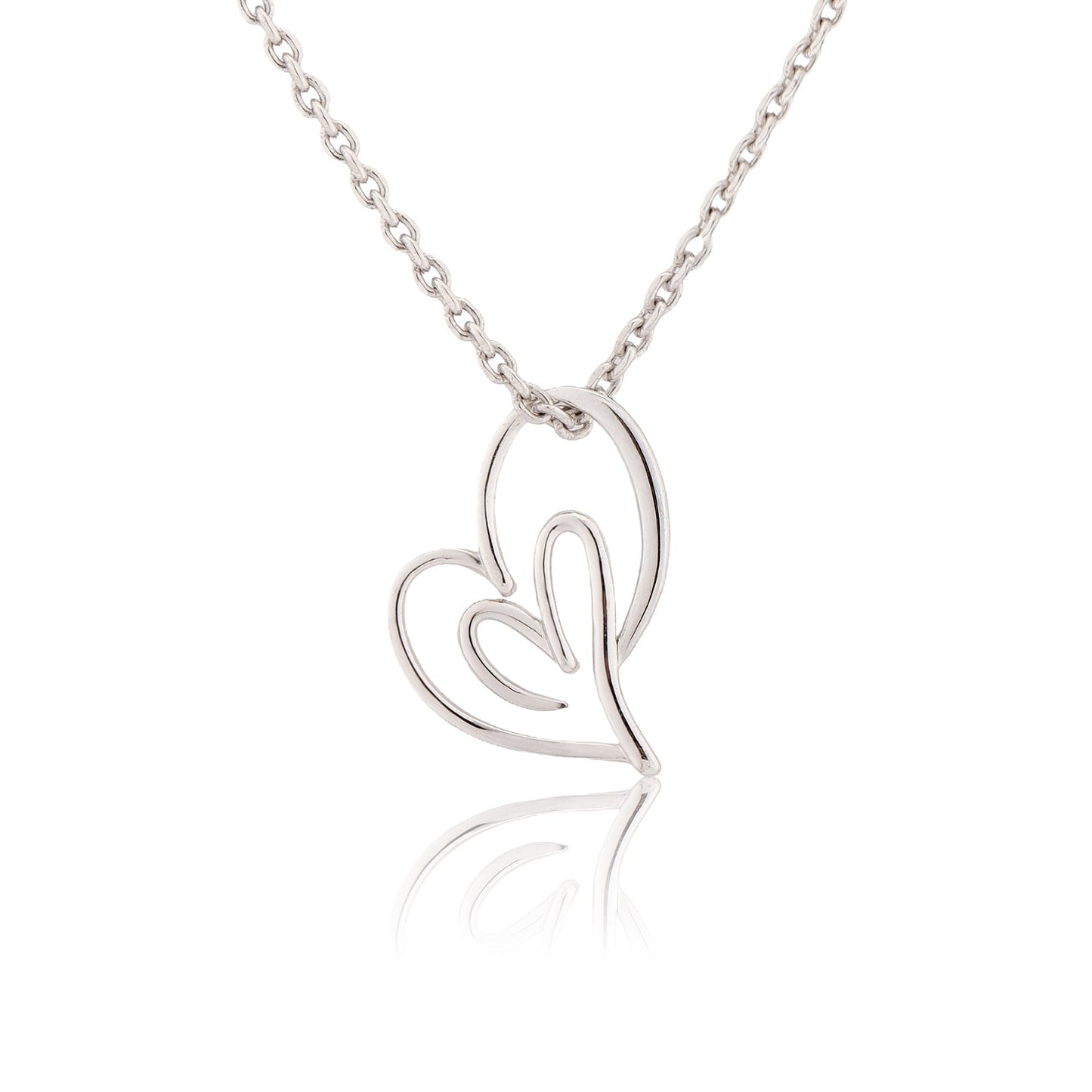 Valentine's Day Open Hearts in Harmony  Sterling Silver Pendant