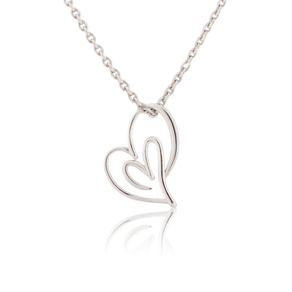 Valentine's Day Open Hearts in Harmony  Sterling Silver Pendant