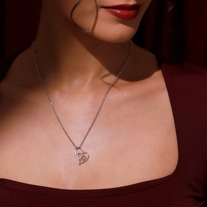 Valentine's Day Open Hearts in Harmony  Sterling Silver Pendant