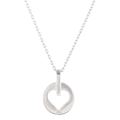 Pink CZ Heart Silver Pendant
