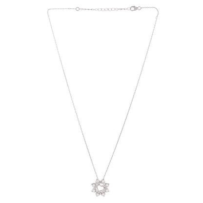 Sterling Silver Floral Heart Pendant