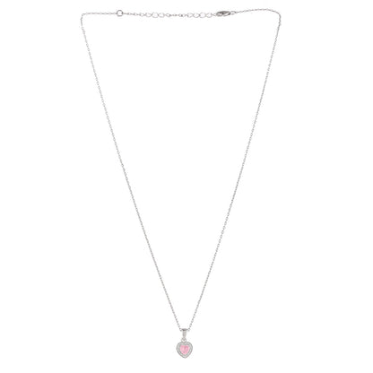 Sterling Silver Pink and Silver Zircons Pendant