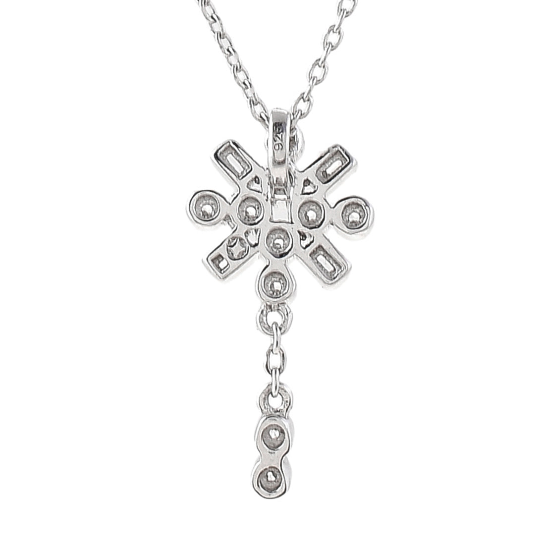 Mother's Day Collection Round Cut Zircons Sterling Silver Pendant with Chain