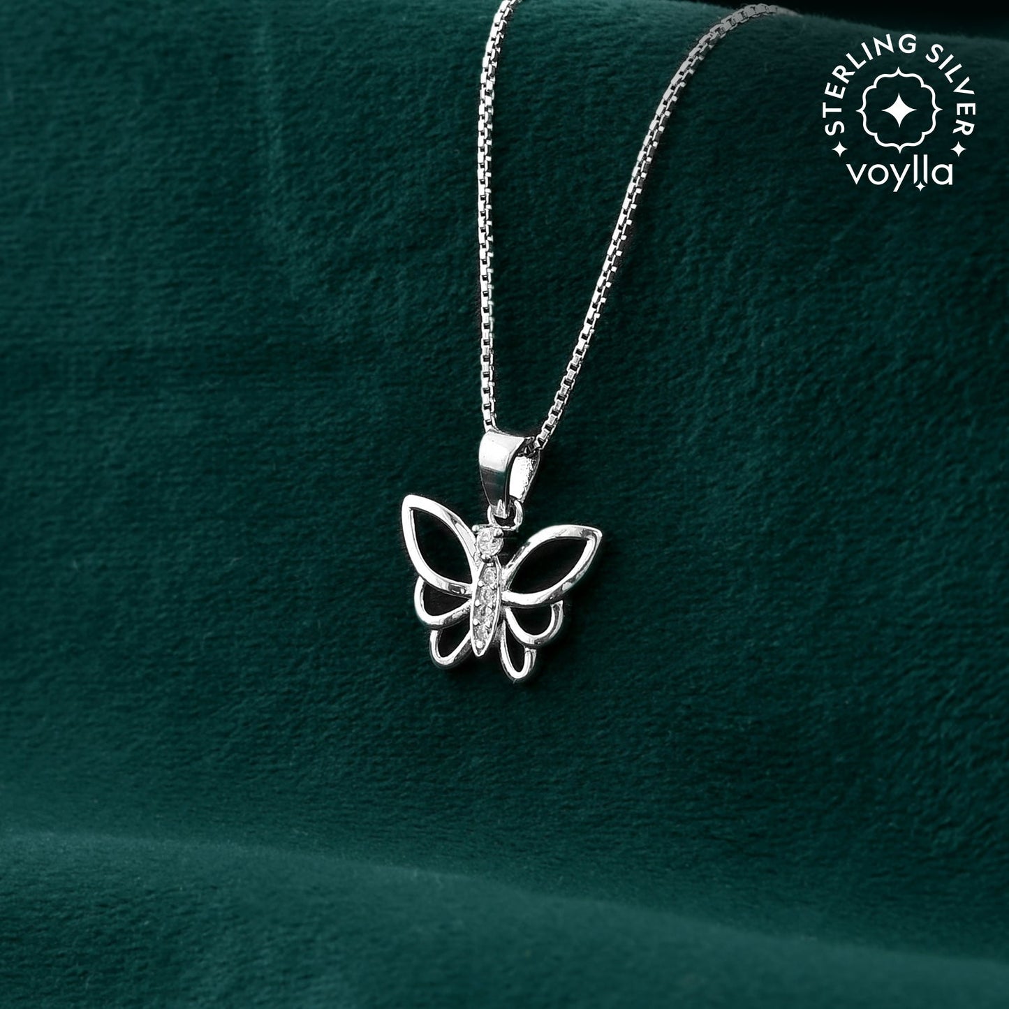 Tropical Wildlife  Butterfly Sterling Silver Pendant