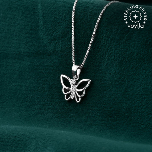 Tropical Wildlife  Butterfly Sterling Silver Pendant