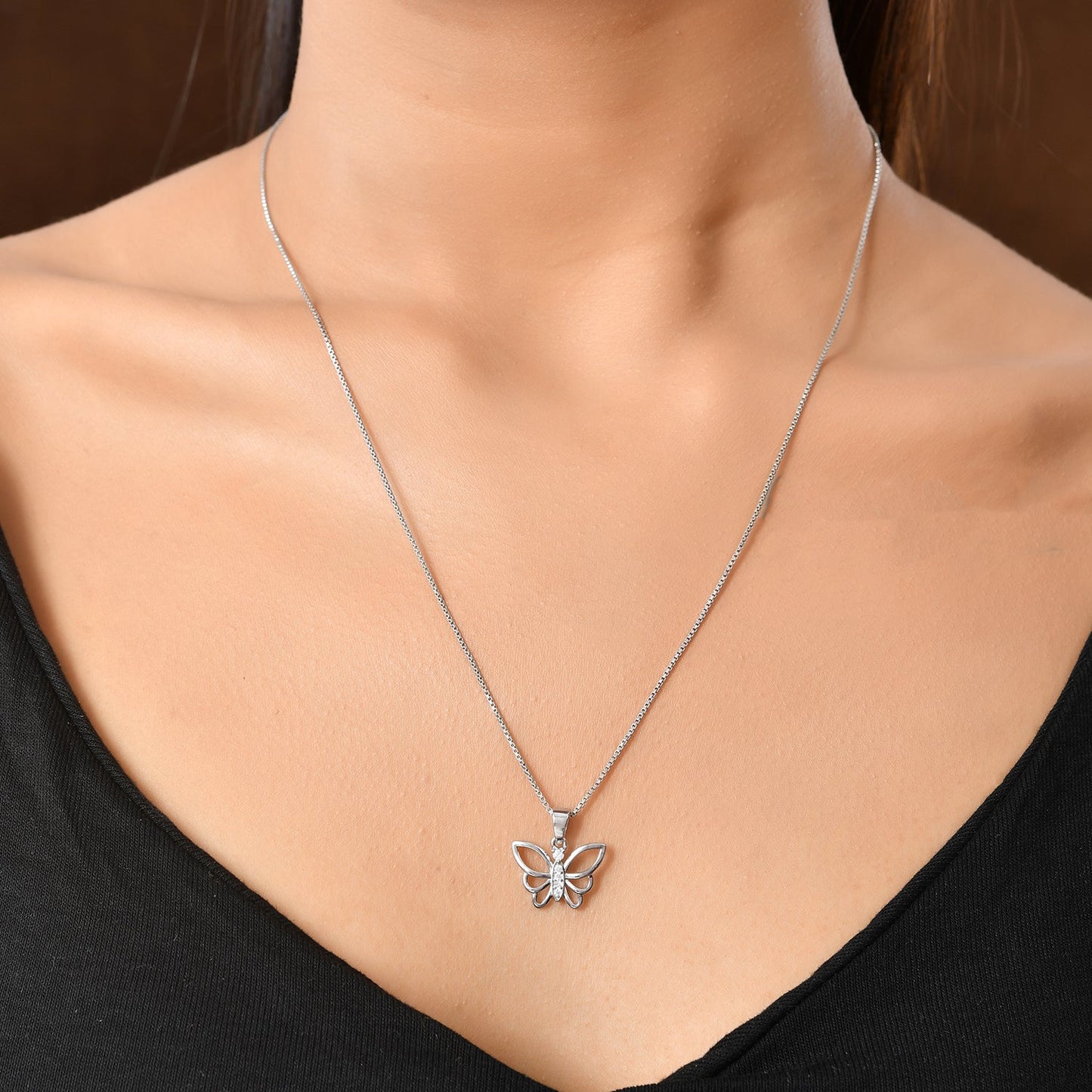 Tropical Wildlife  Butterfly Sterling Silver Pendant