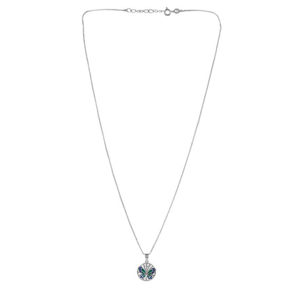 Tropical Wildlife Vibrant Butterfly  Sterling Silver Pendant