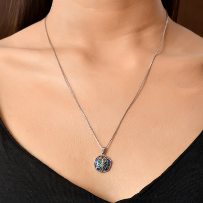 Tropical Wildlife Vibrant Butterfly  Sterling Silver Pendant