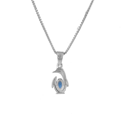 Tropical Wildlife Icy Cold Penguin  Sterling Silver Pendant