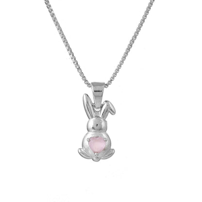 Tropical Wildlife Bunny Hug  Sterling Silver Pendant