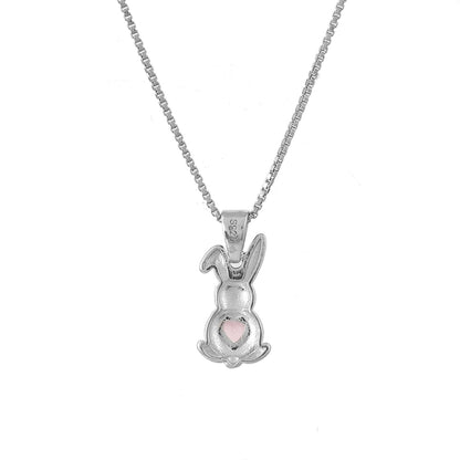 Tropical Wildlife Bunny Hug  Sterling Silver Pendant