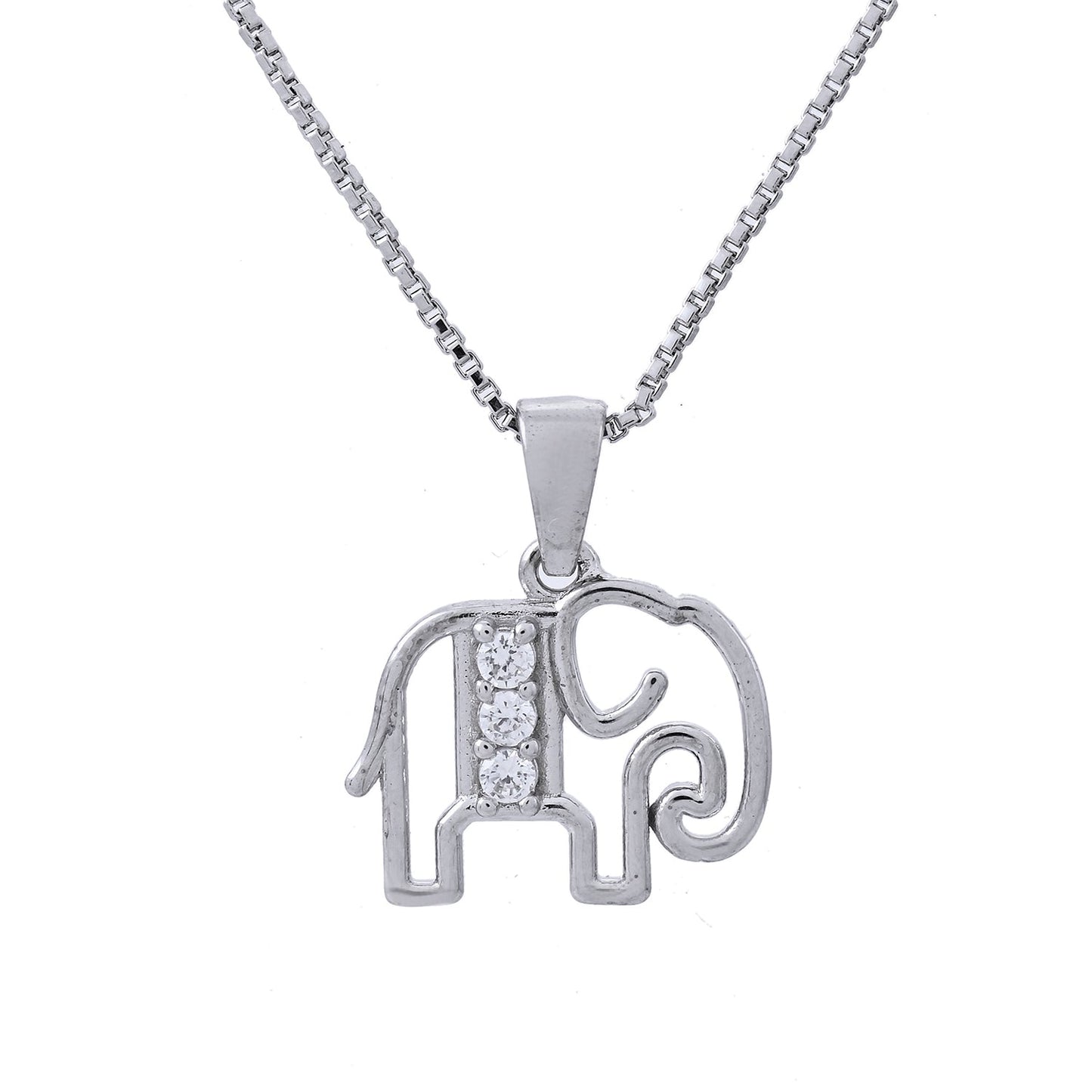 Tropical Wildlife Elegant Elephant  Sterling Silver Pendant