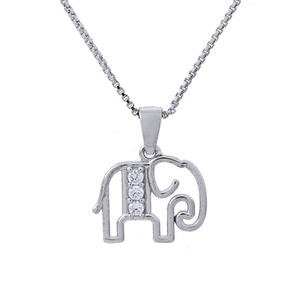 Tropical Wildlife Elegant Elephant  Sterling Silver Pendant