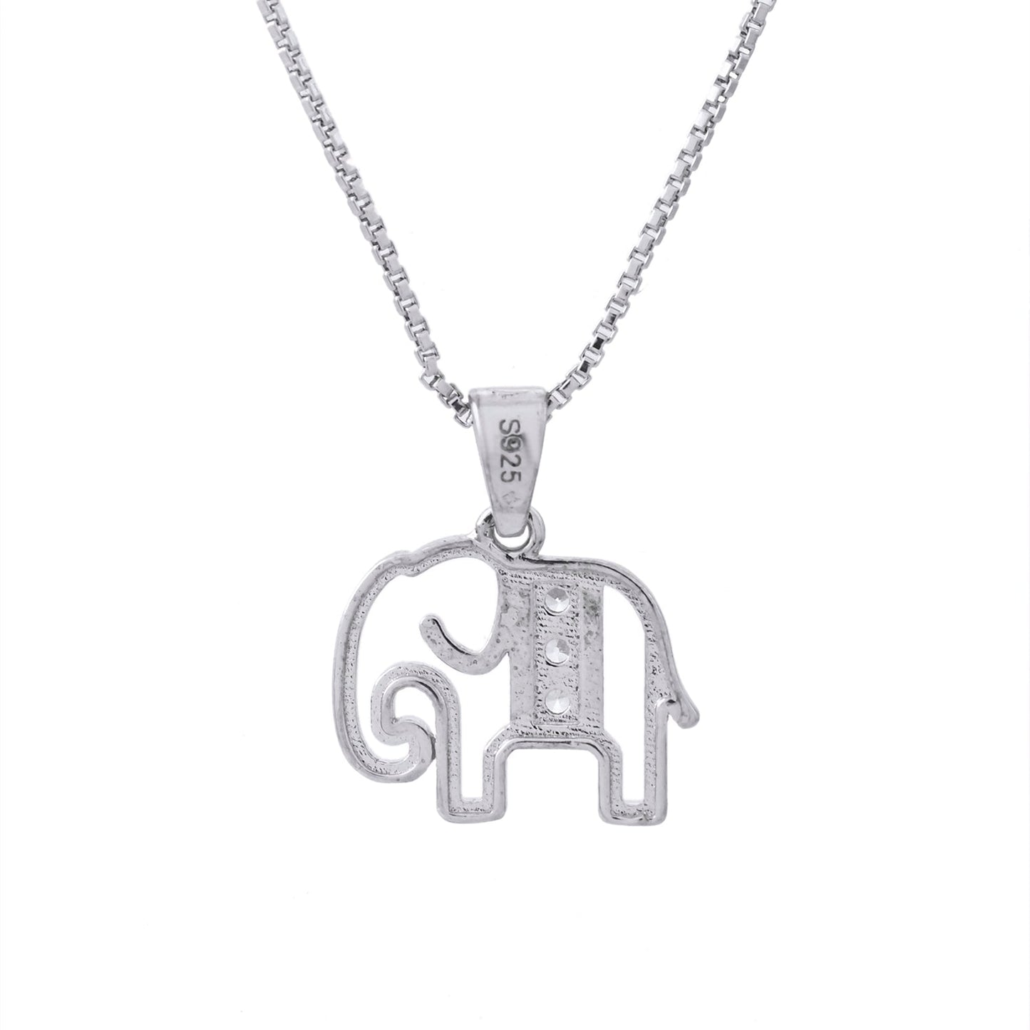 Tropical Wildlife Elegant Elephant  Sterling Silver Pendant