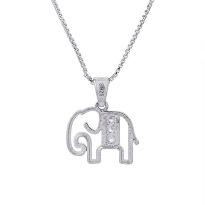 Tropical Wildlife Elegant Elephant  Sterling Silver Pendant