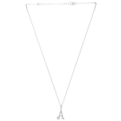 Sterling Silver Alphabet A Round Cut CZ Pendant