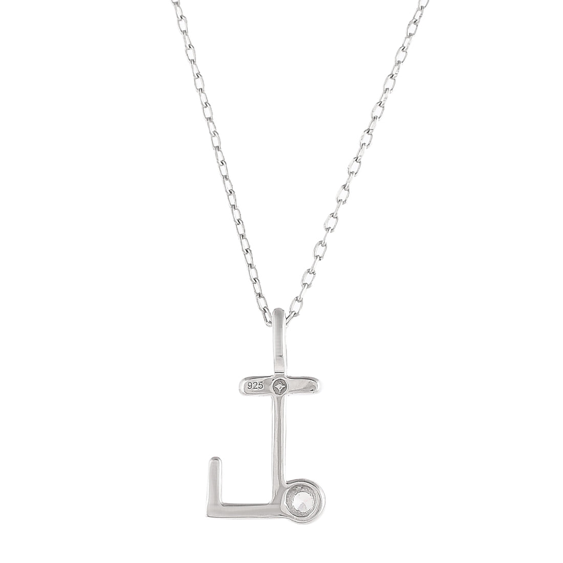 Sterling Silver Alphabet L Round Cut CZ Pendant