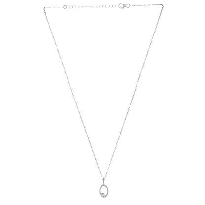 Sterling Silver Alphabet O Round Cut CZ Pendant