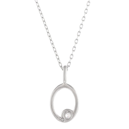 Sterling Silver Alphabet O Round Cut CZ Pendant