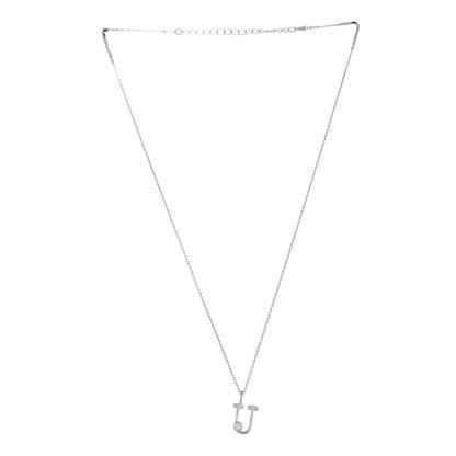 Sterling Silver Alphabet U Round Cut CZ Pendant