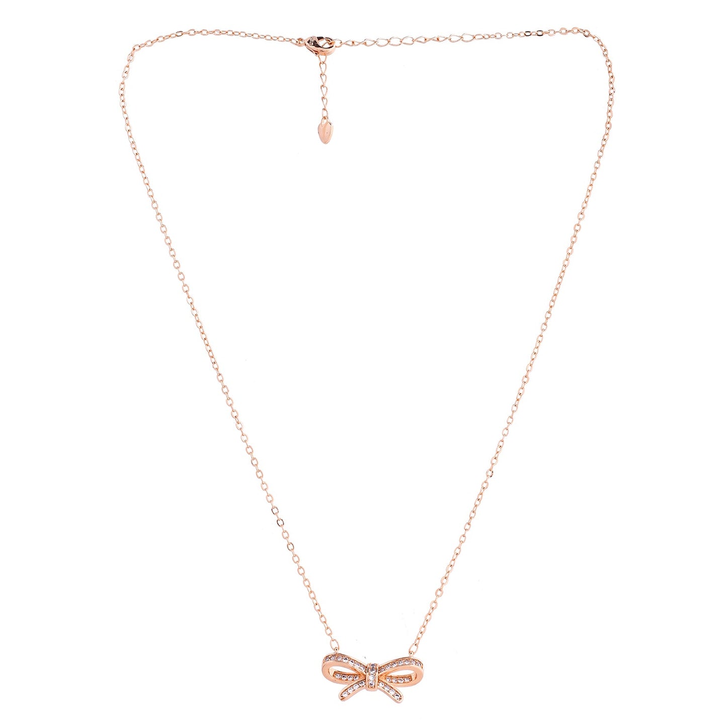 Sparkling Elegance Bow-tiful Charm Gold Necklace