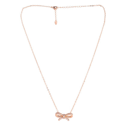 Sparkling Elegance Bow-tiful Charm Gold Necklace