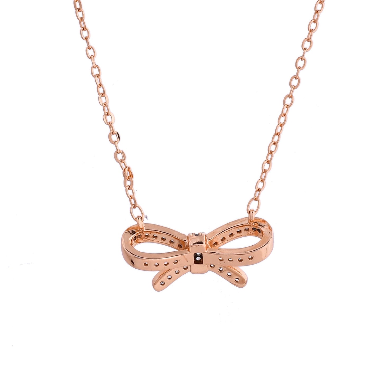 Sparkling Elegance Bow-tiful Charm Gold Necklace