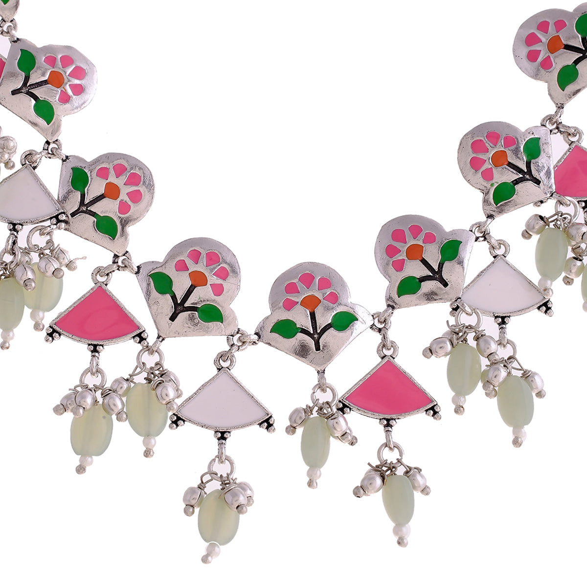 Bagh E Fiza Basanti Leaves and Flowers Necklace