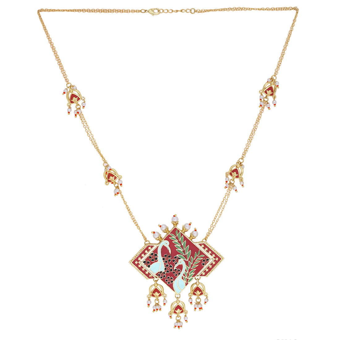 Tahira Glorious Red Peacock Necklace