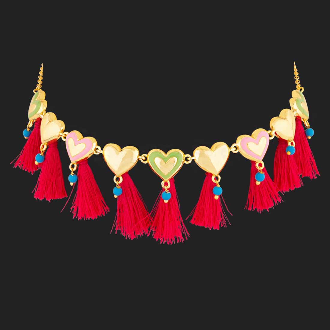 Truck Art Hearts and Tassels Necklace