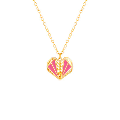 Mi Amore Enameled Filigree Heart Pendant