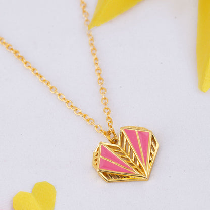 Mi Amore Enameled Filigree Heart Pendant