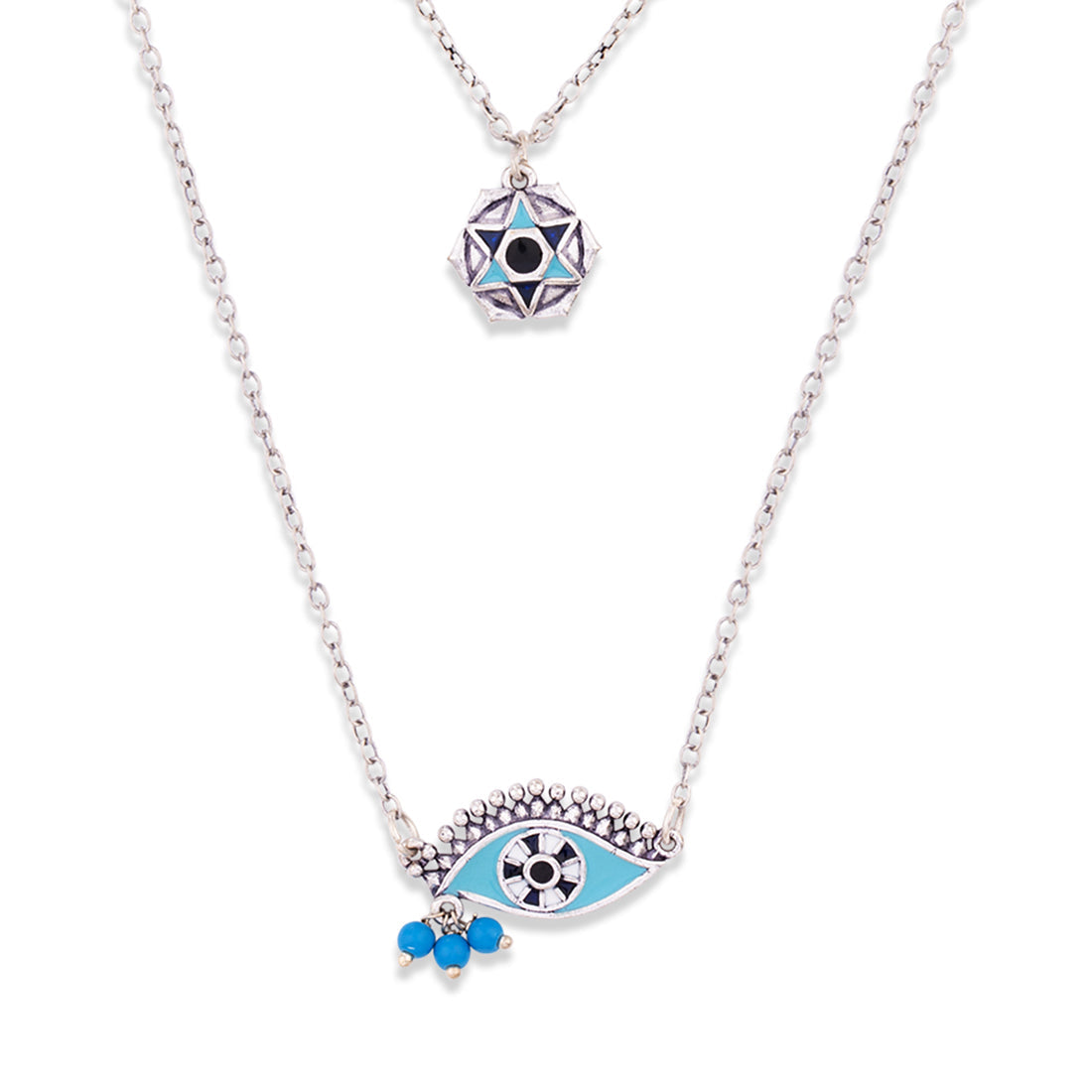Evil Eyes Tribal Motif Necklace