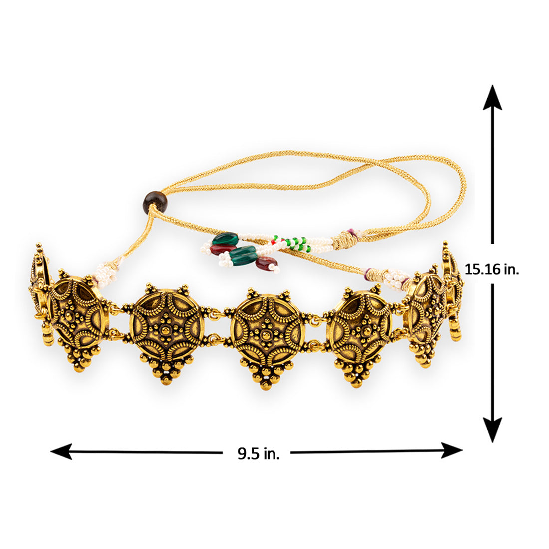 Rava Ball Oxidized Gold Plated Choker Necklace