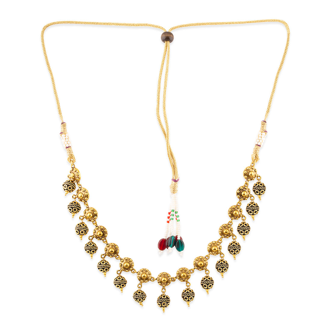Rava Ball Ball Drop Choker Necklace