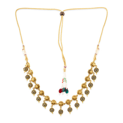 Rava Ball Ball Drop Choker Necklace