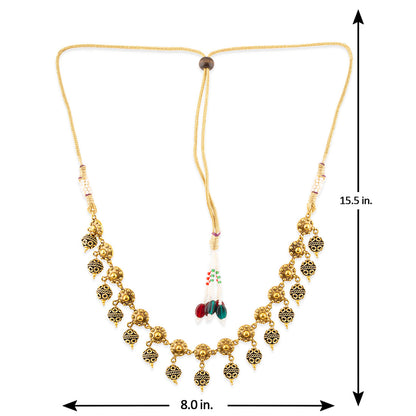Rava Ball Ball Drop Choker Necklace